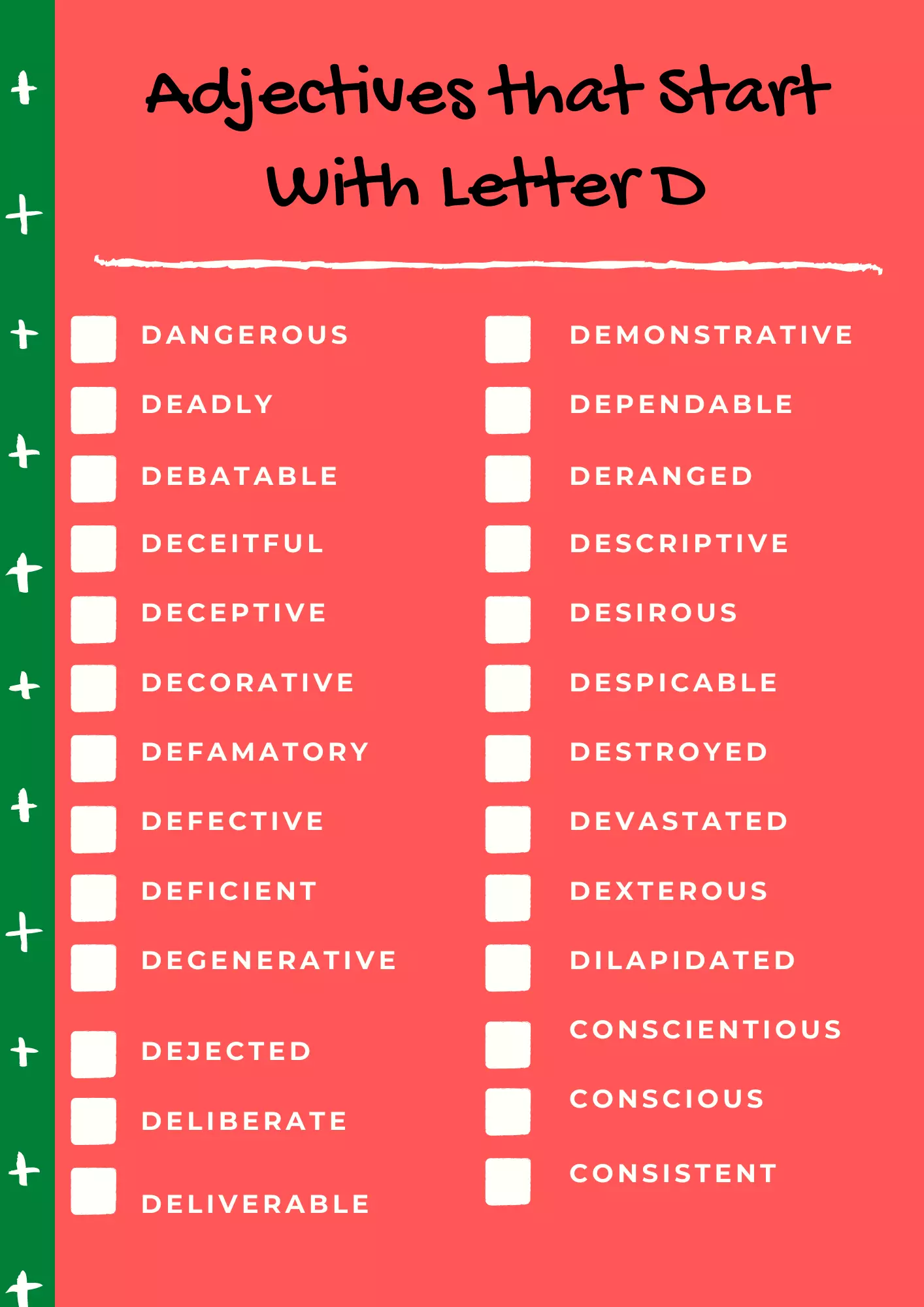 Adjectives that start with D