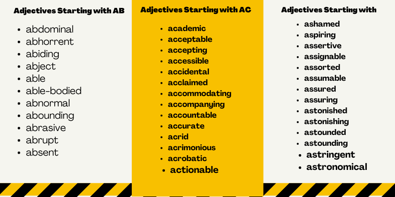 adjectives that start with a