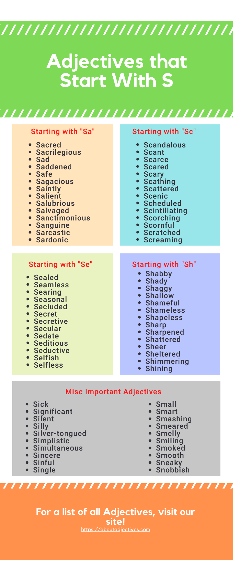 Adjectives that start with S