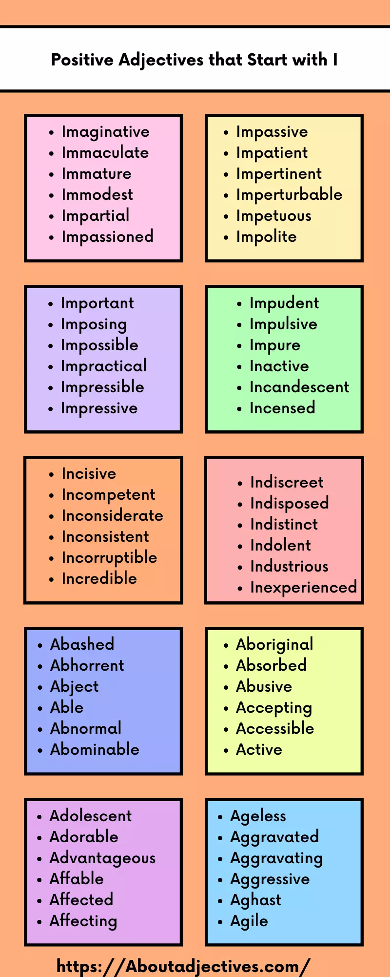 Adjectives that Start with I to describe a person