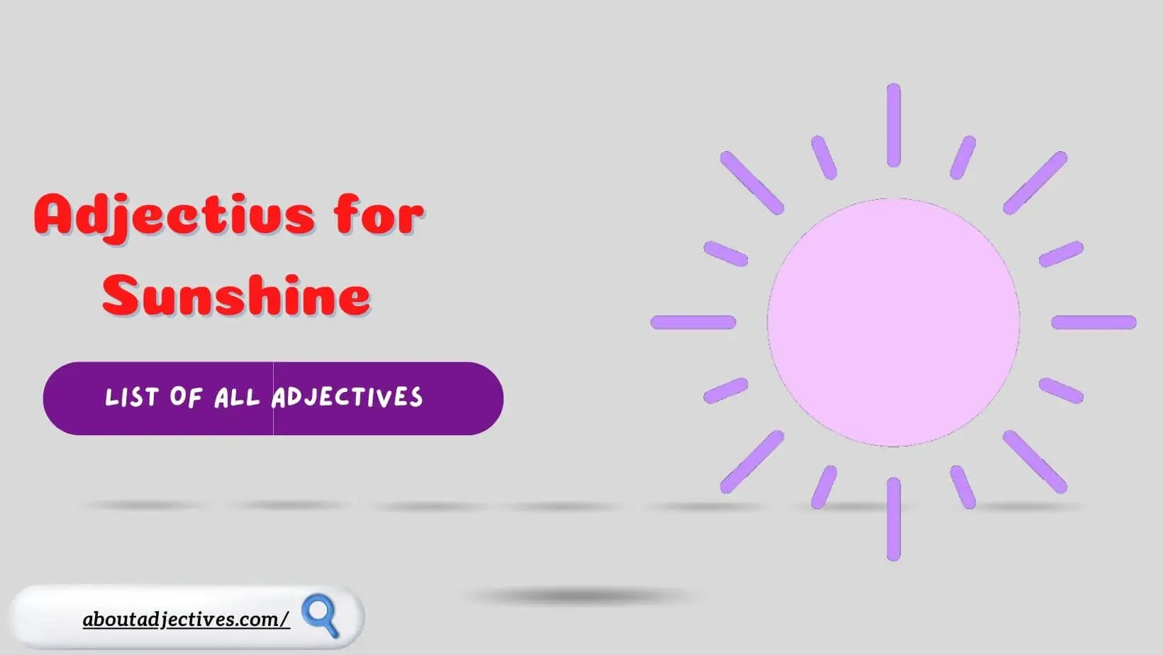Adjectives for Sunshine