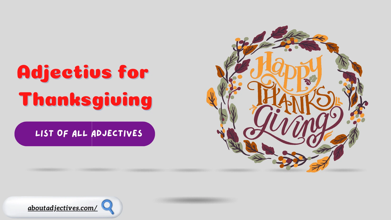 Adjectives for Thanksgiving