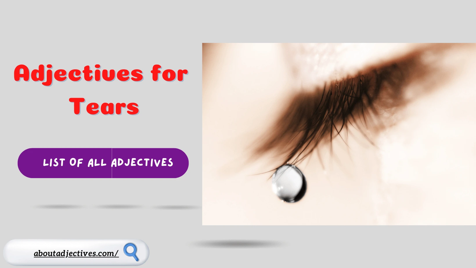 Adjectives for tears