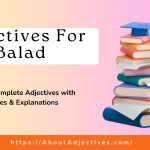 Adjectives for balad